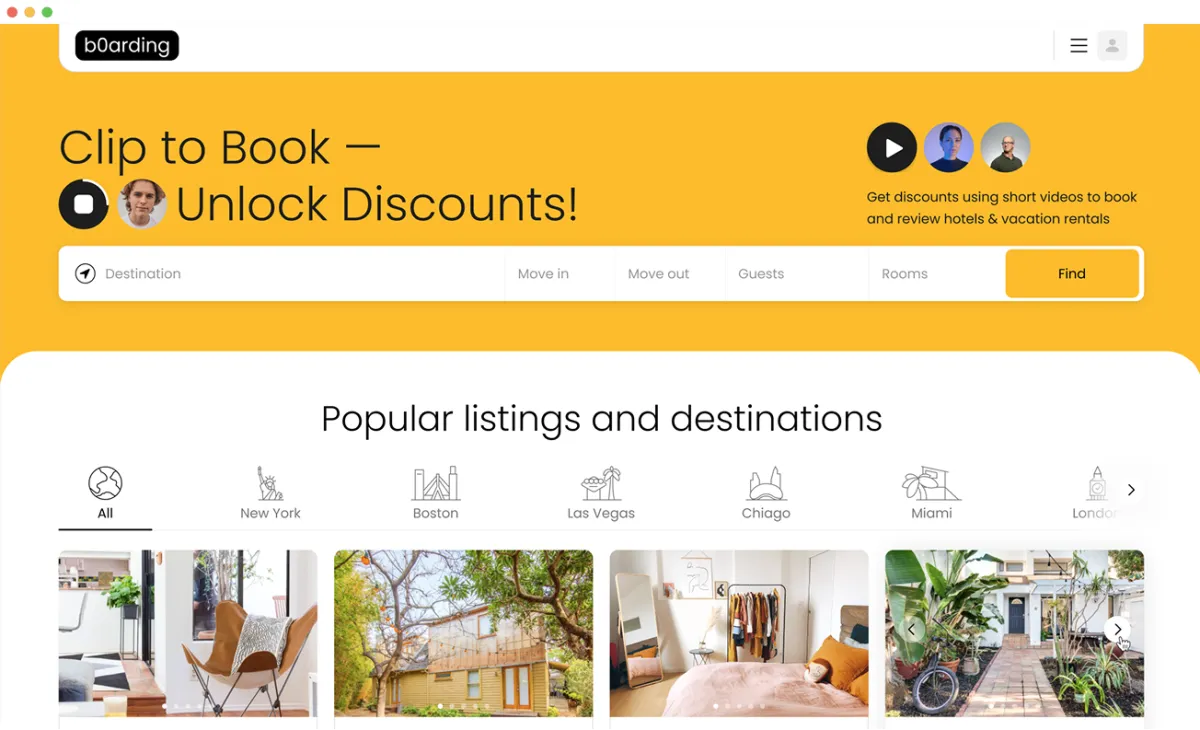 b0arding — Product design for a house sharing marketplace