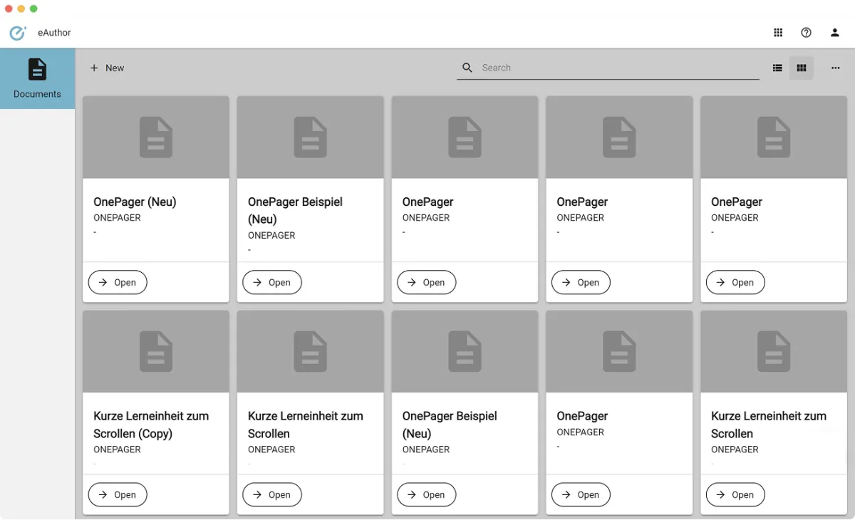 eAuthor — Redesign for a corporate learning platform, before redesign