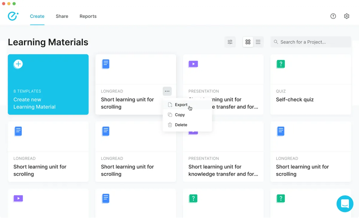 eAuthor — Redesign for a corporate learning platform, after redesign