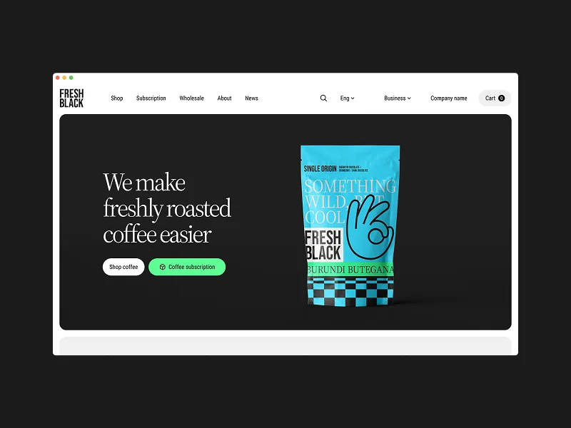 Fresh Black — E-commerce for ordering specialty coffee