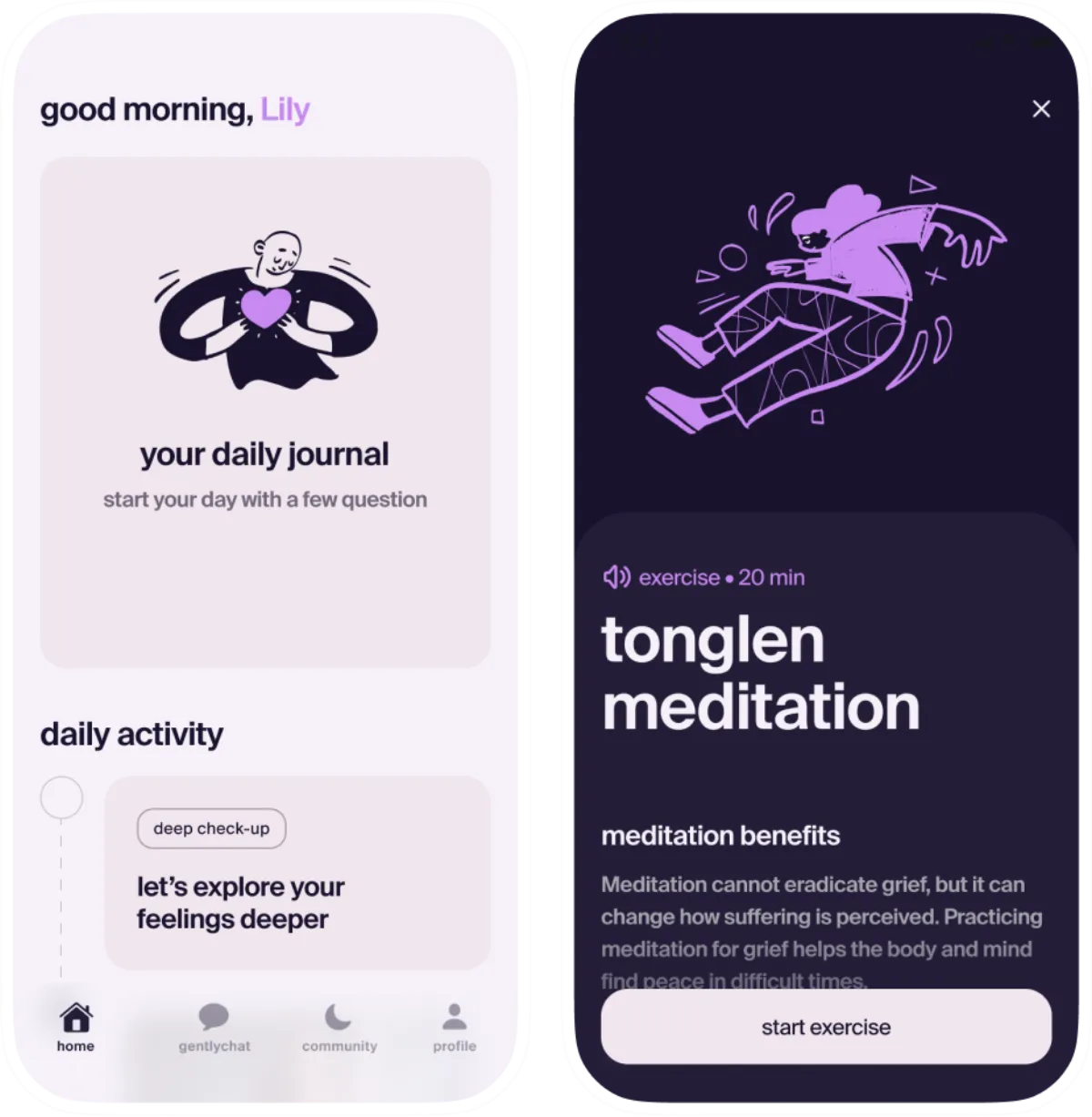 Gently — Product design for a grief support app