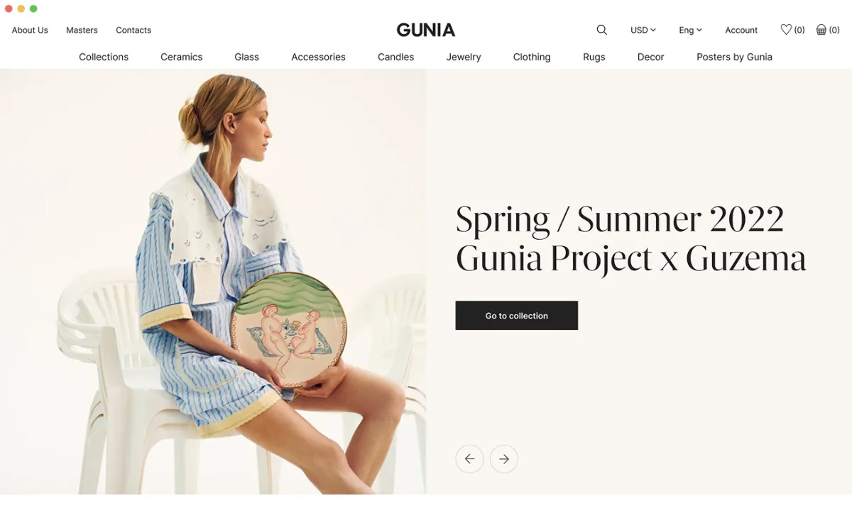 Gunia — Product design for a handcrafted goods store