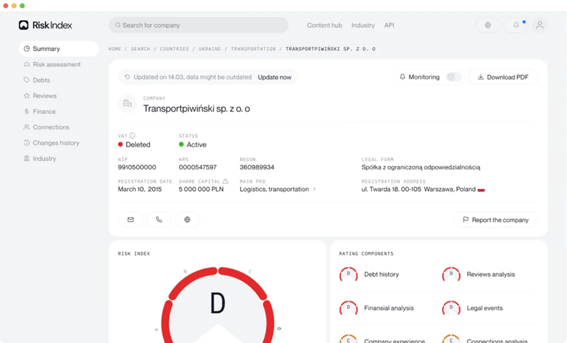 RiskIndex — Redesign for an AI risk-evaluation platform, after redesign