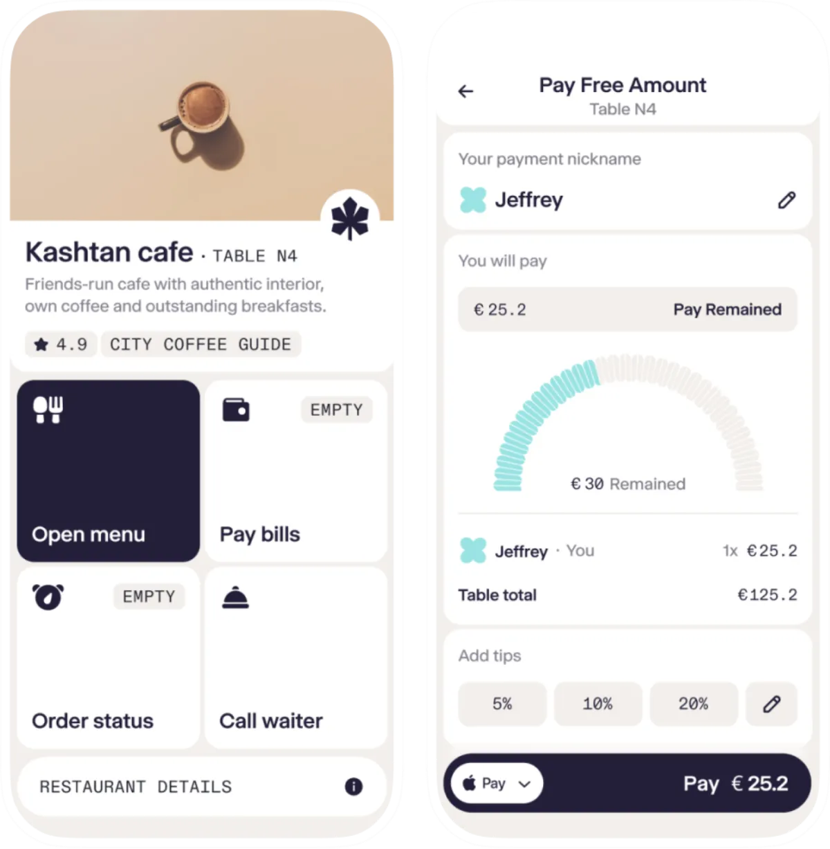 Sides QR — Product design for a QR restaurant payment app