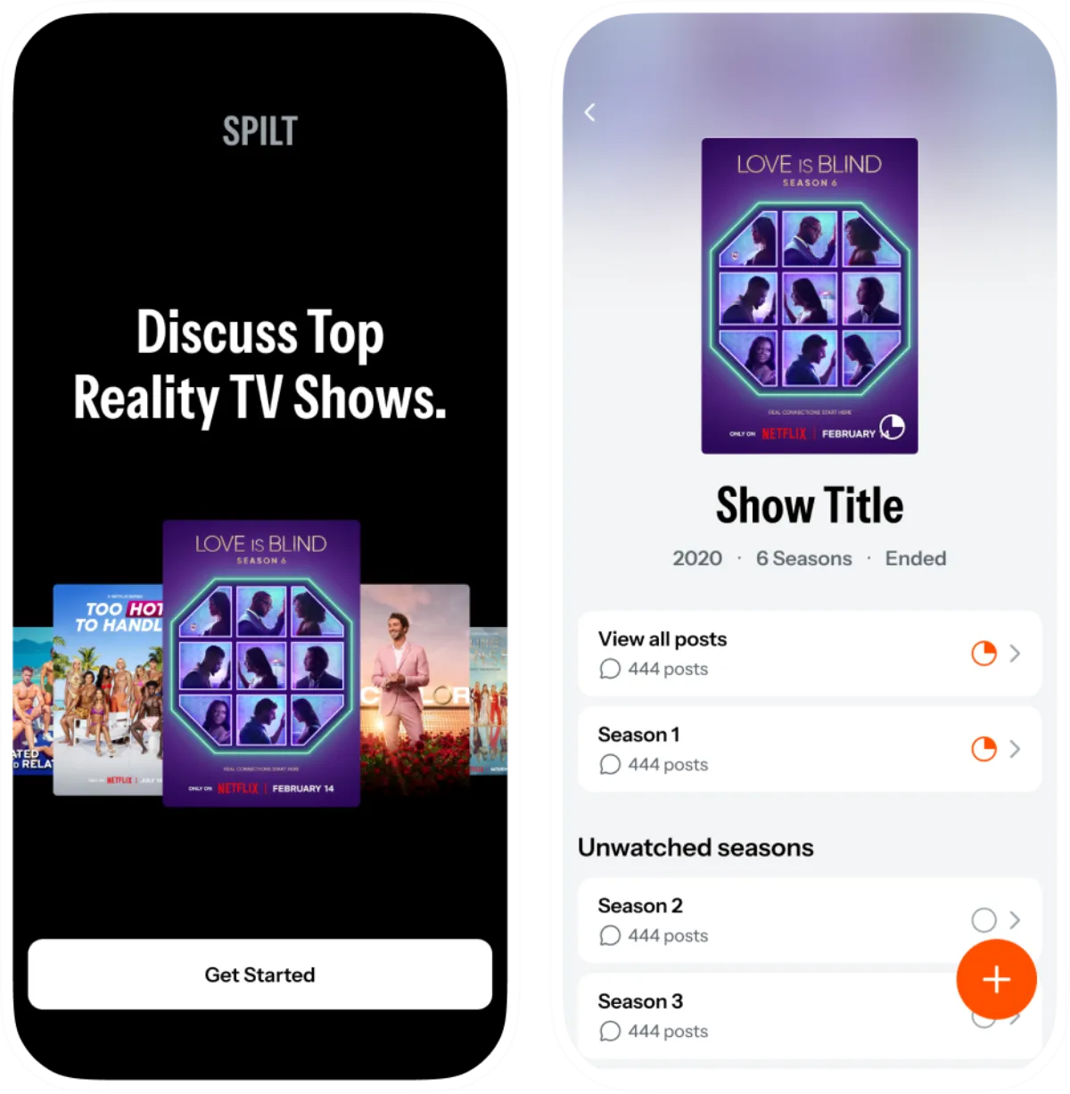 Spilt — Product design for a TV-series discussion app