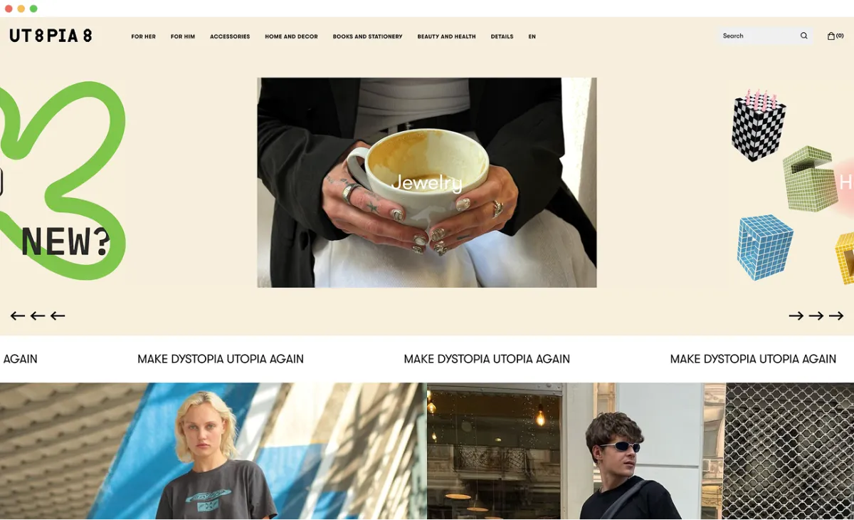 Utopia — Web design for a Ukrainian indie brand marketplace